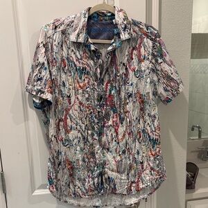 Robert Graham Colorful Swirl Pattern Shirt
